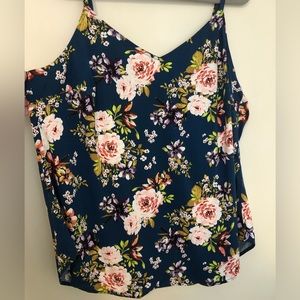 Torrid size 2  floral teal Ava soft-stretch challis cami